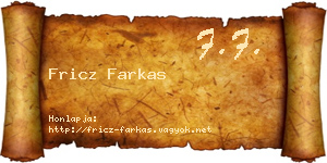 Fricz Farkas névjegykártya